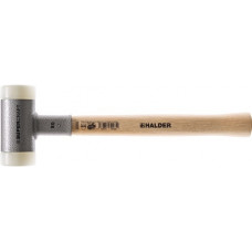 Kunststofhamer lengte 305 mm hoofd-d. 25 mm hickory terugslagvrij hard nylon wit