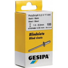 Blindklinknagel PolyGrip® klinknagelschacht d x l 3,2 x 11 mm staal / staal 100