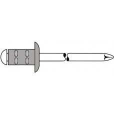 Blindklinknagel PolyGrip® klinknagelschacht d x l 3,2 x 8 mm aluminium / RVS 100