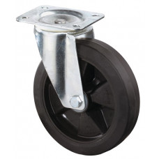 Zwenkwiel wiel-d. 100 mm draagvermogen 140 kg volledig van rubber plaat L104xB80