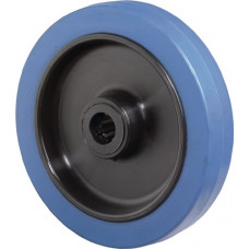 Reserve-wiel wiel-d. 100 mm draagvermogen 140 kg rubber blauw as-d. 12 mm naafle