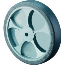 Reserve-wiel wiel-d. 100 mm draagvermogen 110 kg rubber grijs as-d. 12 mm naafle