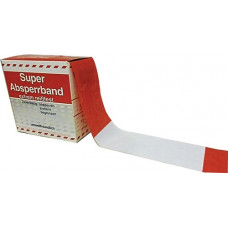 Afzetlint lengte 100 m breedte 80 mm rood/wit geblokt 100m/doos