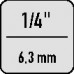 Dopsleutelassortiment 5-delig SW 6/7/8/10/13 mm aandrijving 1/4 inch 6-Kant E6,3