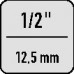 Adapter aandrijfzeskant 1/4 inch aandrijfvierkant 1/2 inch lengte 72 mm PROMAT