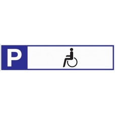 Parkeerplaatsbord parkeerplaats voor invaliden L460xB110 mm aluminium wit/blauw/