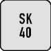 Spanbout DIN 69872 vorm A SK40 met gat PROMAT
