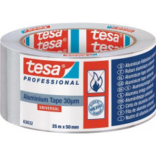 Aluminiumtape universele 63632 met liners lengte 25 m breedte 50 mm wiel TESA