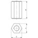 Verlengmoer nr. 6334 M20 sleutelwijdte 30 mm AMF