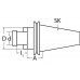 Dwarsgroef-opsteekfreesdoorn DIN 69871AD/B span-d. 16 mm SK40 uitkraaglengte 35