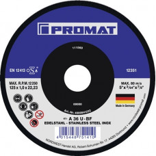 Doorslijpschijf D125x1mm recht keramische korrel gat 22,23 mm PROMAT