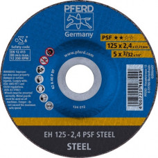 Doorslijpschijf PSF steel D125x2,4mm gebogen staal gat 22,23 mm PFERD