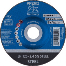 Doorslijpschijf SG steel D125x2,4mm gebogen staal gat 22,23 mm PFERD