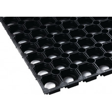 Rubber ringmat breedte 0,8 m lengte 1,2 m dikte 22 mm zwart NR/SBR zonder textie