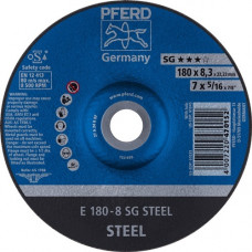 Afbraamschijf SG steel D180xS8,3mm gebogen staal gat 22,23 mm PFERD