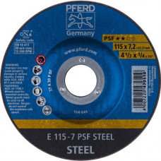 Afbraamschijf PSF steel D115xS7,2mm gebogen staal gat 22,23 mm PFERD