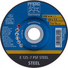 Afbraamschijf PSF steel D125xS7,2mm gebogen staal gat 22,23 mm PFERD