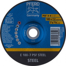 Afbraamschijf PSF steel D180xS7,2mm gebogen staal gat 22,23 mm PFERD