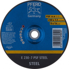 Afbraamschijf PSF steel D230xS7,2mm gebogen staal gat 22,23 mm PFERD