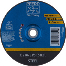 Afbraamschijf PSF steel D230xS8,3mm gebogen staal gat 22,23 mm PFERD