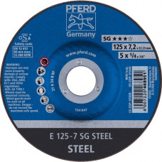 Afbraamschijf SG steel D125xS7,2mm gebogen staal gat 22,23 mm PFERD