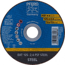 Doorslijpschijf PSF steel D125x2,4mm recht staal gat 22,23 mm PFERD