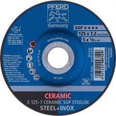 Afbraamschijf CERAMIC SGP STEELOX D125xS7mm gebogen staal gat 22,23 mm PFERD