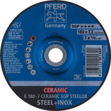 Afbraamschijf CERAMIC SGP STEELOX D180xS7mm gebogen staal gat 22,23 mm PFERD