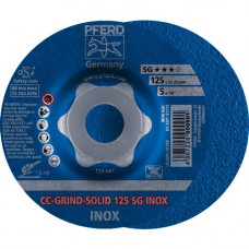 Afbraamschijf CC-GRIND-SOLID SG RVS D125x5mm gebogen RVS gat d. 22,23mm PFERD