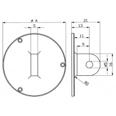 Oogachterwand voor buitenringd. 58 mm passend voor meetklokken KÄFER