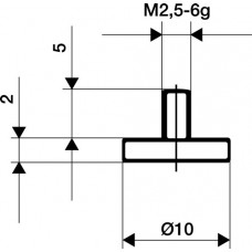 Meetinzetstuk d. 30 mm PLAN M2,5 staal passend voor meetklokken KÄFER