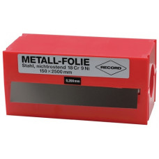 Metaalfolie dikte 0,025 mm RVS 1.4301 lengte 2500 mm breedte 150 mm