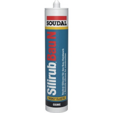 Siliconendichtstof Silirub bouw N zwart 300 ml patroon SOUDAL