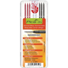 Vullingen-set Pica-Dry 3x grafiet, 3x rood, 2x wit tot 70graden stabiel 8 stift