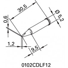 Soldeertip serie 102 beitelvormig breedte 1,2 mm 0102 CDLF12/SB ERSA