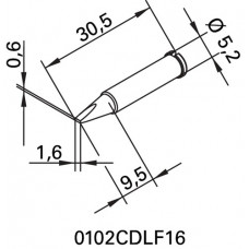 Soldeertip serie 102 beitelvormig breedte 1,6 mm 0102 CDLF16/SB ERSA