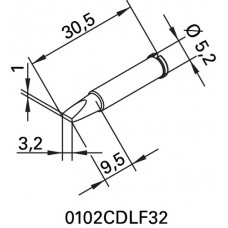 Soldeertip serie 102 beitelvormig breedte 3,2 mm 0102 CDLF32/SB ERSA
