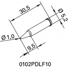 Soldeertip serie 102 potloodtip breedte 1 mm 0102 PDLF10/SB ERSA