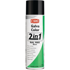 Kleurbeschermende lakspray 2 in 1 GALVACOLOR diepzwart RAL 9005 500 ml spuitbus