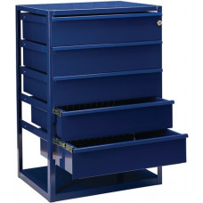 Baliekast LOGS 190 H795xB540xD390mm 5 laden schappen blauw RAL 5022 LOGS