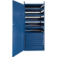 Kast LOGS 145 H1550xB540xD390mm 8 laden 5 schappen blauw RAL LOGS