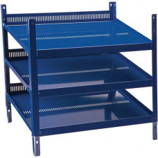 Stellingelement LOGS 20 H520xB540xD390mm blauw RAL 5022 met rasterstansing 3 sch