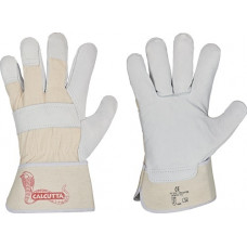 Handschoen CALCUTTA EN388 maat 10,5 naturel gekleurd rundleer dubbelgenaaide met