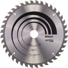 Kreissägeblatt Optiline Wood AD 254mm Z.40 WZ Bohr.30mm Schnitt-B.2,8mm HM BOSCH