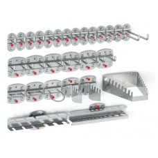 Gereedschaphouder-assortiment BxHmm 14 haken/6 dubb.haken/8 houders 28-dlg