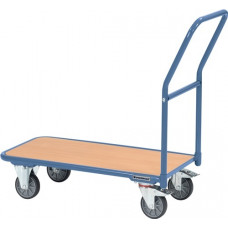 Platformwagen laadvlakken L1000xB600 mm stalen buis duifblauw, RAL 5014 drgverm.