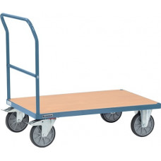 Platformwagen laadvlakken L1000xB700 mm stalen buis duifblauw, RAL 5014 drgverm.