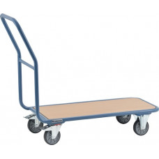 Platformwagen laadvlakken L850xB450mm stalen buis duifblauw, RAL 5014 draagverm