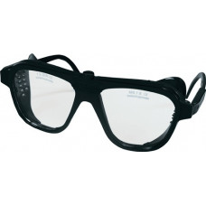 Veiligheidsbril EN 166 beugel zwart, ring helder nylon, glas SCHMERLER