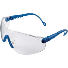 Veiligheidsbril Op-Tema EN 166-1FT beugel blauw, ring helder polycarbonaat HONEY